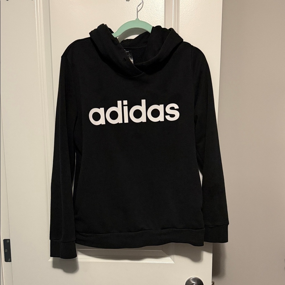 Adidas Black Hoodie with White Logo